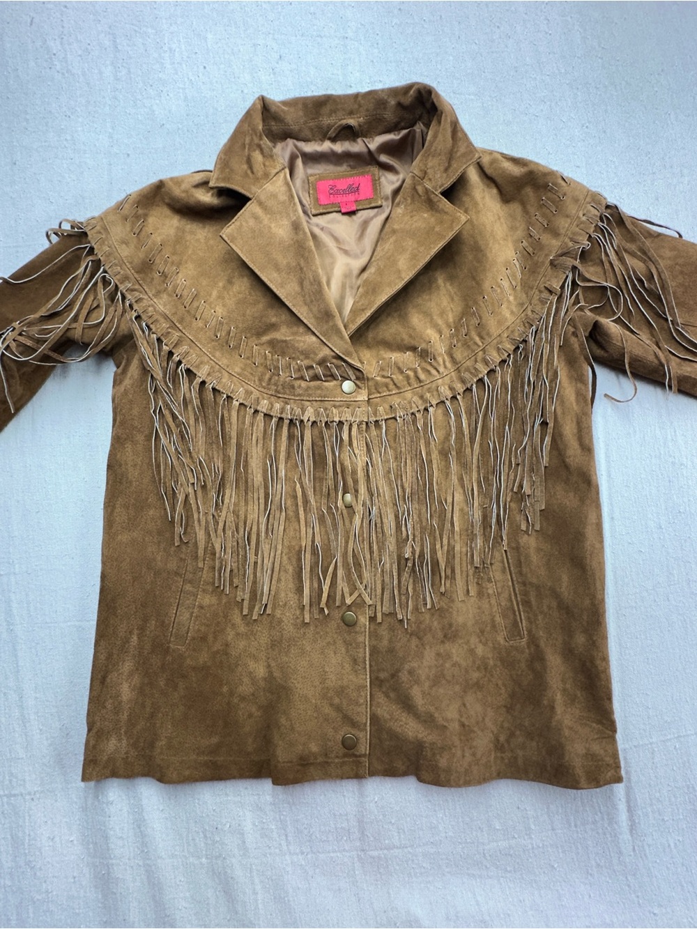 Excelled Collection NWT Suede Leather Fringe Western Jacket Large BOHO Ranch (e) - Picture 5 of 15